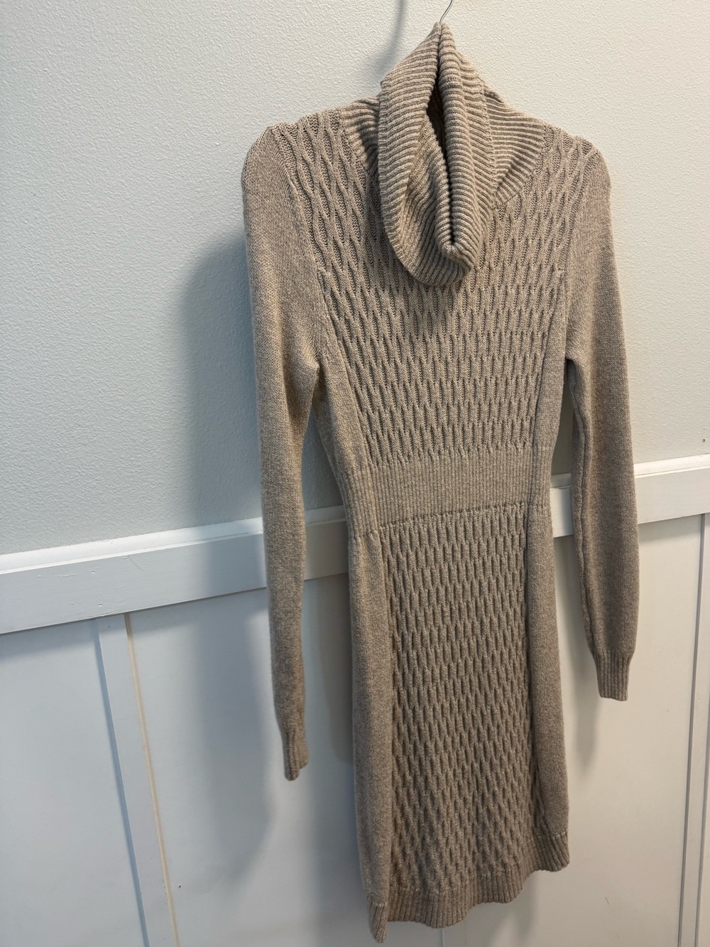 Old Navy Ribbed Turtleneck Sweater Dress Gray Small Knit Long Sleeve